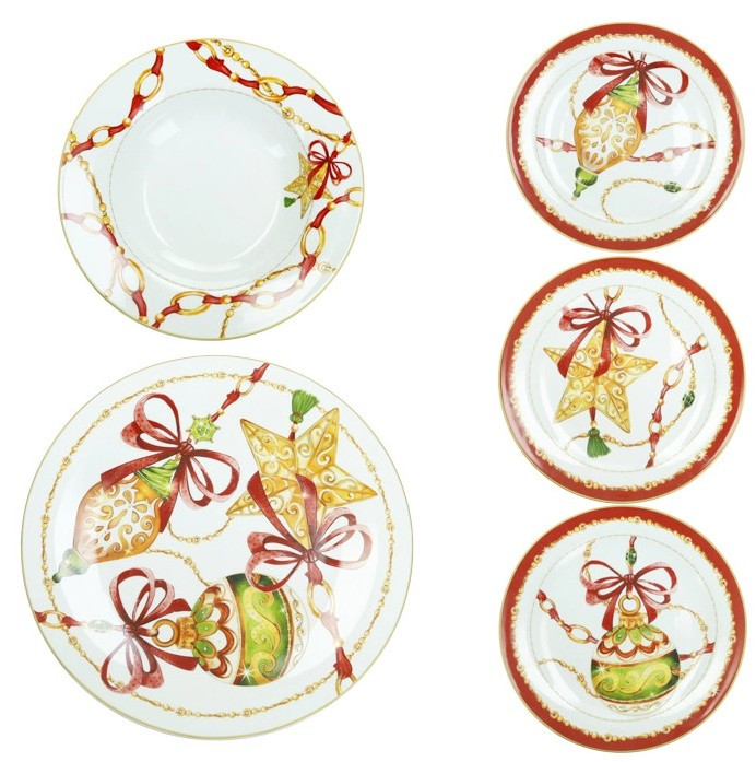 Διακοσμητικά και αξεσουαρ κουζίνας Kouzinika - ΣΗΜΑΝΤΙΚΟ: Σε περίπτωση διαφοράς τιμής από το κατάστημα ισχύει παντα και μόνο η τιμή του καταστήματος Brandani Χριστουγεννιάτικο Σερβίτσιο Φαγητού Πορσελάνης