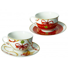 Brandani Χριστουγεννιάτικα Φλυτζάνια Τσαγιού Σετ 2τμχ. Πορσελάνης Gioco Di Luci 200ml