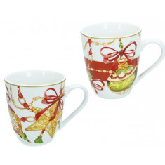 Brandani Χριστουγεννιάτικες Κούπες Πορσελάνης Σετ 2 Τμχ, Gioco Di Luci 300ml