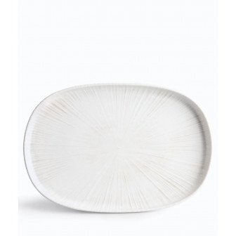 IONIA Πιατέλα Οβάλ Stoneware Ammos White 33cm