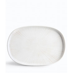 IONIA Πιατέλα Οβάλ Stoneware Ammos White 33cm
