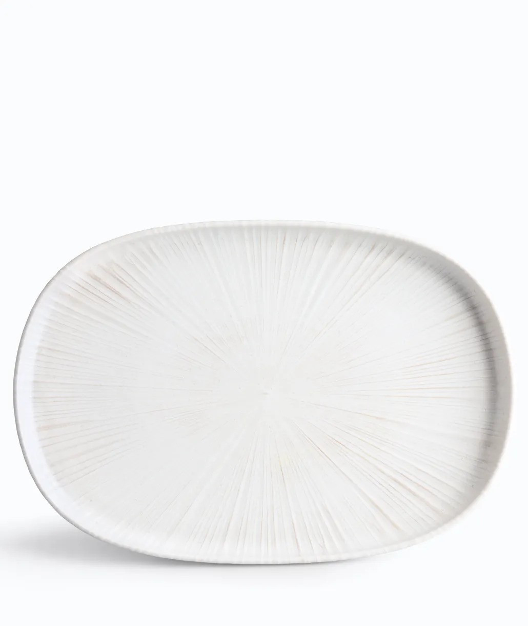 Διακοσμητικά και αξεσουαρ κουζίνας Kouzinika - ΣΗΜΑΝΤΙΚΟ: Σε περίπτωση διαφοράς τιμής από το κατάστημα ισχύει παντα και μόνο η τιμή του καταστήματος IONIA Πιατέλα Οβάλ Stoneware Ammos White 33cm