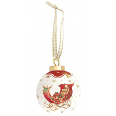 R2S Χριστουγεννιάτικη Μπάλα Πορσελάνης Έλκηθρο 7cm