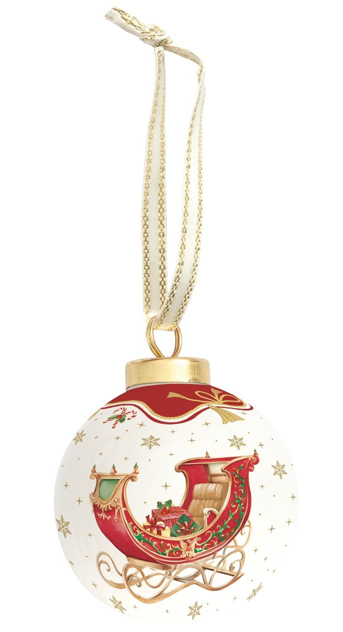 R2S Χριστουγεννιάτικη Μπάλα Πορσελάνης Έλκηθρο 7cm