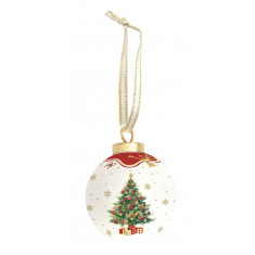 R2S Χριστουγεννιάτικη Μπάλα Πορσελάνης Δέντρο 7cm