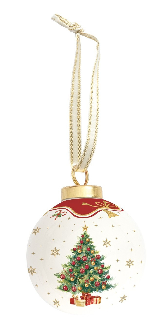 R2S Χριστουγεννιάτικη Μπάλα Πορσελάνης Δέντρο 7cm