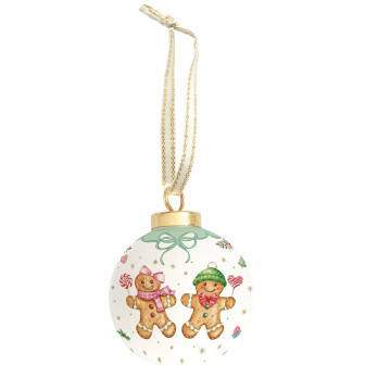 R2S Χριστουγεννιάτικη Μπάλα Πορσελάνης Sweet Christmas Gingerbread 7cm R2S Χριστουγεννιάτικη Μπάλα Πορσελάνης Sweet Christmas Gingerbread 7cm