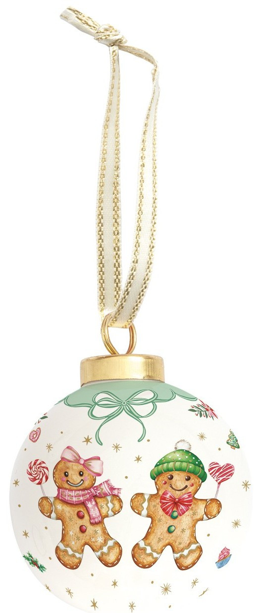 R2S Χριστουγεννιάτικη Μπάλα Πορσελάνης Sweet Christmas Gingerbread 7cm