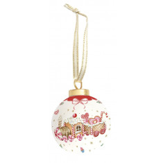 R2S Χριστουγεννιάτικη Μπάλα Πορσελάνης Sweet Christmas Train 7cm