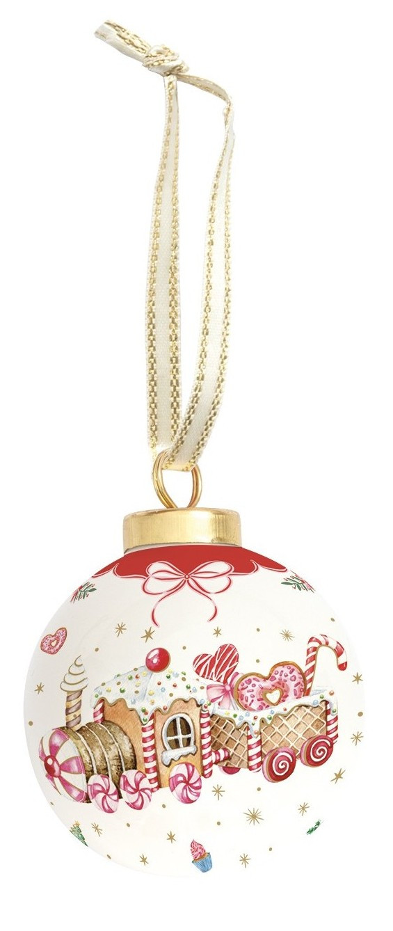 R2S R2S Χριστουγεννιάτικη Μπάλα Πορσελάνης Sweet Christmas Train 7cm