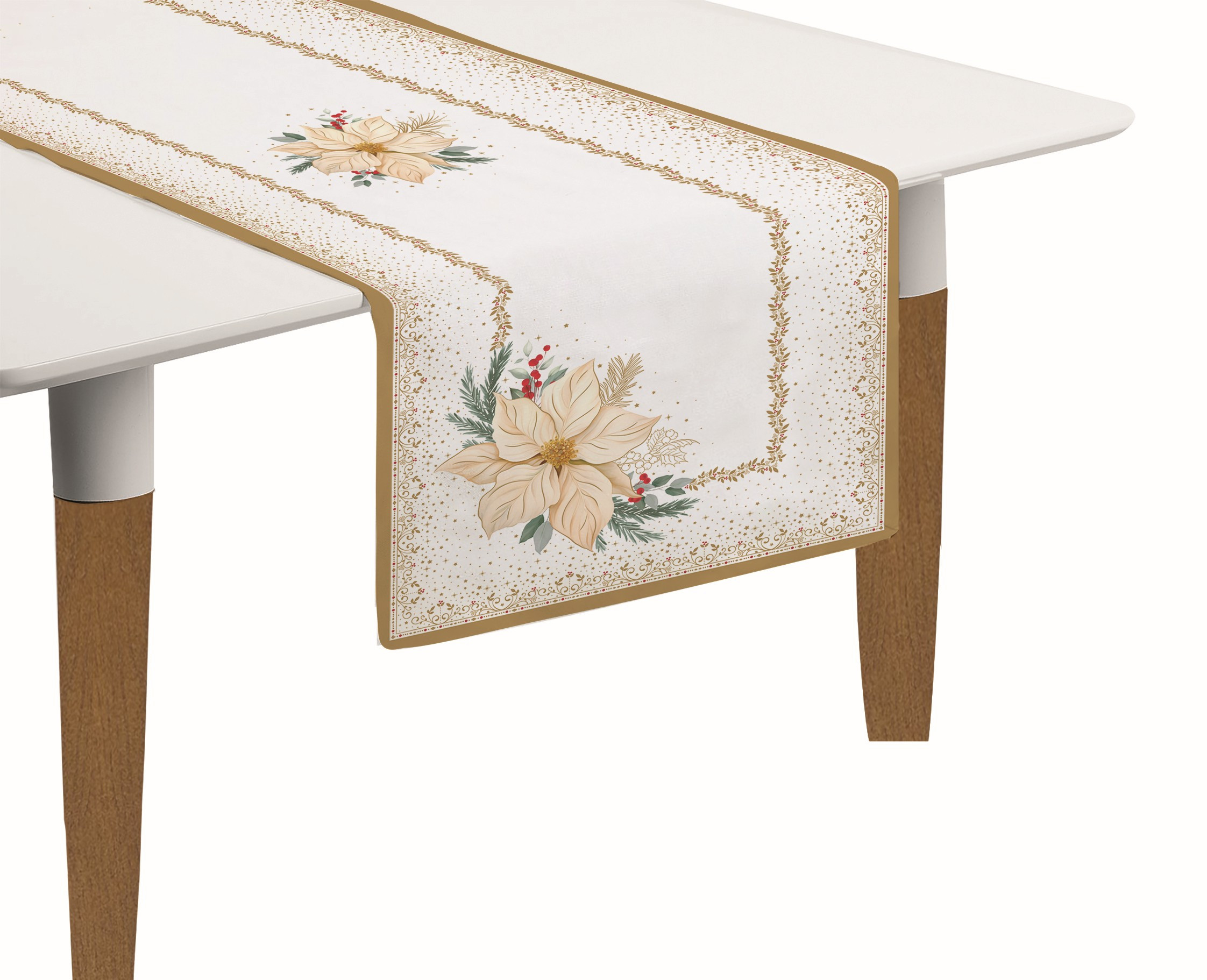 Διακοσμητικά και αξεσουαρ κουζίνας Kouzinika - ΣΗΜΑΝΤΙΚΟ: Σε περίπτωση διαφοράς τιμής από το κατάστημα ισχύει παντα και μόνο η τιμή του καταστήματος R2S Χριστουγεννιάτικο Ranner White Elegance 140X45cm