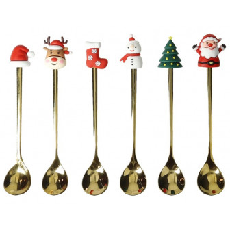 Brandani Κουταλάκια Γλυκού Σετ 6τμχ Dolce Christmas Gold Με Σιλικόνη Brandani Κουταλάκια Γλυκού Σετ 6τμχ Dolce Christmas Gold Με Σιλικόνη