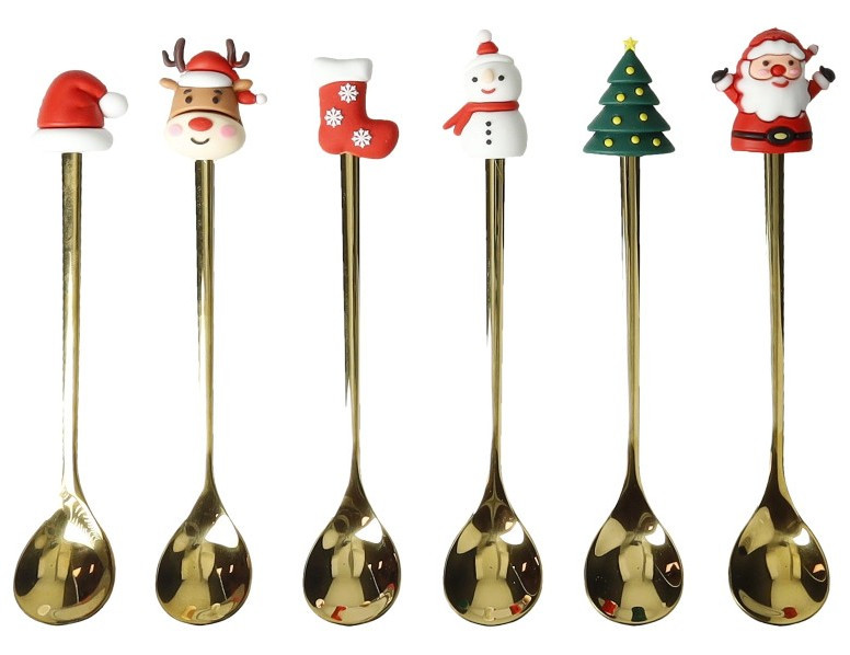 Brandani Κουταλάκια Γλυκού Σετ 6τμχ Dolce Christmas Gol