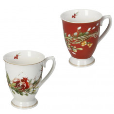 Brandani Χριστουγεννιάτικες Κούπες Σετ 2τμχ. Πορσελάνης Carol 300ml