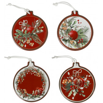 Brandani Χριστουγεννιάτικα Σουβέρ  Πορσελάνης Σετ 4Τμχ Carol Brandani Χριστουγεννιάτικα Σουβέρ  Πορσελάνης Σετ 4Τμχ Carol