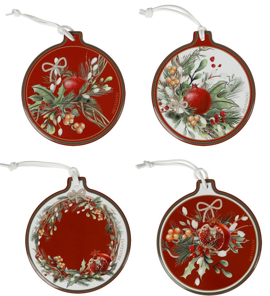 Διακοσμητικά και αξεσουαρ κουζίνας Kouzinika - ΣΗΜΑΝΤΙΚΟ: Σε περίπτωση διαφοράς τιμής από το κατάστημα ισχύει παντα και μόνο η τιμή του καταστήματος Brandani Χριστουγεννιάτικα Σουβέρ Πορσελάνης Σετ 4Τμχ C