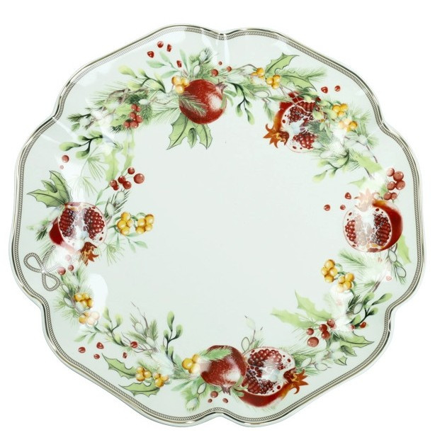 Διακοσμητικά και αξεσουαρ κουζίνας Kouzinika - ΣΗΜΑΝΤΙΚΟ: Σε περίπτωση διαφοράς τιμής από το κατάστημα ισχύει παντα και μόνο η τιμή του καταστήματος Brandani Χριστουγεννιάτικη Πιατέλα Πορσελάνης Carol 30c