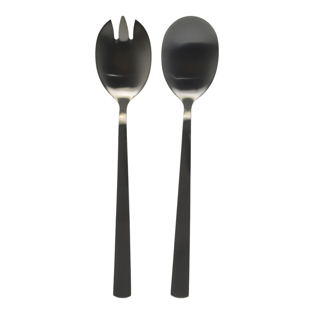 Ankor Σετ Σαλάτας 2Τμχ Ανοξείδωτο Μαύρο Ματ 23,8cm