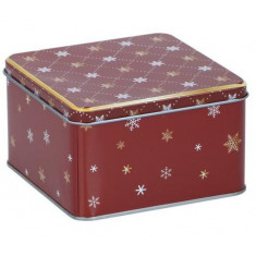 Arti Casa Χριστουγεννιάτικο Μεταλλικό Κουτί Snowflake Red 12cm Arti Casa Χριστουγεννιάτικο Μεταλλικό Κουτί Snowflake Red 12cm