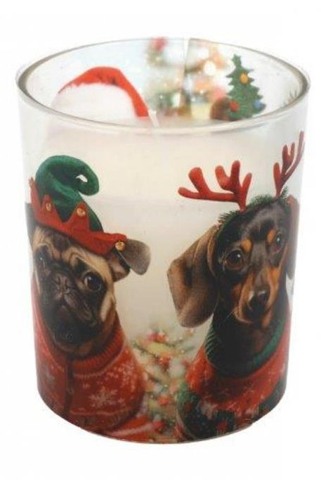 ARTE REGAL Arte Regal Χριστουγεννιάτικο Κερί Σε Βάζο Dogs 7.5cm