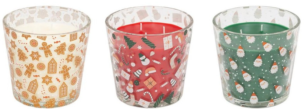 ATMOSPHERA Atmosphera Χριστουγεννιάτικο Αρωματικό Κερί Σε Βάζο 3 Σχέδια 12,5cm