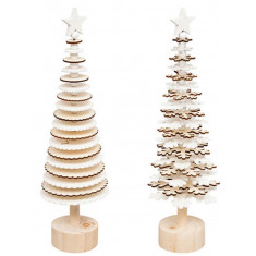 Atmosphera Χριστουγεννιάτικο Ξύλινο Δέντρο 2 Σχέδια 36cm