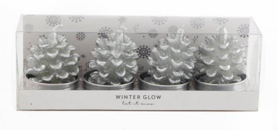 ARTI CASA Arti Casa Χριστουγεννιάτικα Κεριά Κουκουνάρια Σετ 4τμχ.