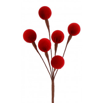 Arti Casa Χριστουγεννιάτικο Διακοσμητικό Κλαδί Με Βελούδινες Μπάλες 40cm Arti Casa Χριστουγεννιάτικο Διακοσμητικό Κλαδί Με Βελούδινες Μπάλες 40cm