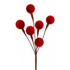 Arti Casa Χριστουγεννιάτικο Διακοσμητικό Κλαδί Με Βελούδινες Μπάλες 40cm