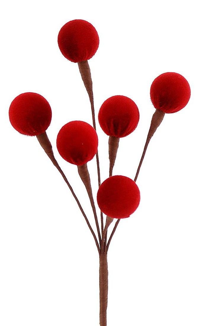 ARTI CASA Arti Casa Χριστουγεννιάτικο Διακοσμητικό Κλαδί Με Βελούδινες Μπάλες 40cm