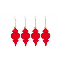 Arti Casa Χριστουγεννιάτικη Μπάλα Βελουτέ Σετ 4τμχ