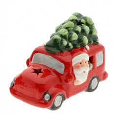Arti Casa Χριστουγεννιάτικο κεραμικό Αυτοκίνητο Santa Led