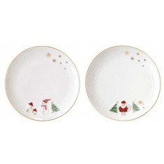 R2S Χριστουγεννιάτικα Πιάτα  Let It Snow  Santa Σετ 2τμχ. 16cm