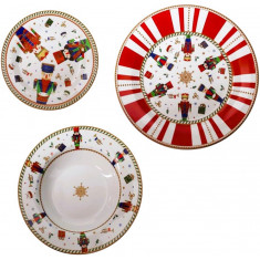 Χριστουγεννιάτικο Σερβίτσιο Φαγητού Πορσελάνης 18τμχ. Nutcracker Brandani Χριστουγεννιάτικο Σερβίτσιο Φαγητού Πορσελάνης 18τμχ. Nutcracker Brandani