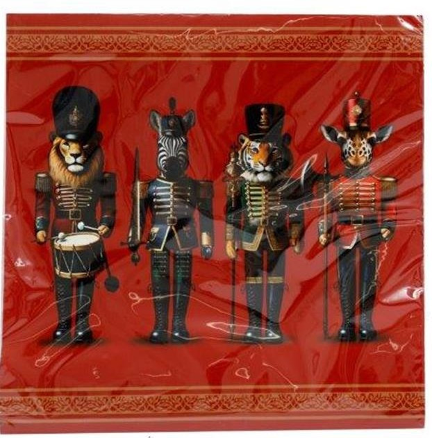 ARTI CASA Arti Casa Χριστουγεννιάτικες Χαρτοπετσέτες Πολυτελείας 20Τμχ Animal Nutcracker