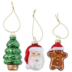 Arti Casa Χριστουγεννιάτικα Στολίδια Γυάλινα multicolor Σετ 3τμχ.