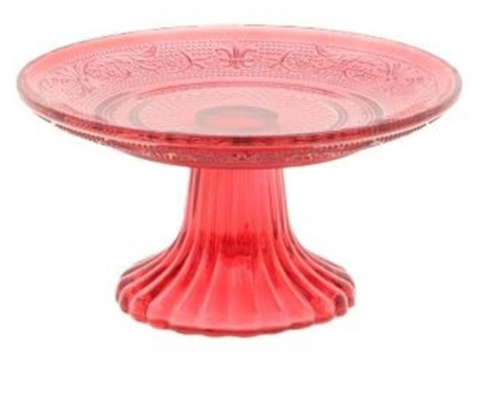 Arti Casa πιατέλα με πόδι Γυάλινη Julia Red 15cm