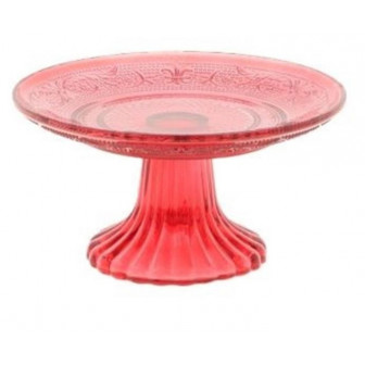 Arti Casa πιατέλα με πόδι Γυάλινη Julia Red 15cm