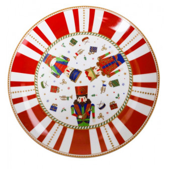 Brandani Πιατέλα Χριστουγεννιάτικη Πορσελάνης Nutcracker 30cm