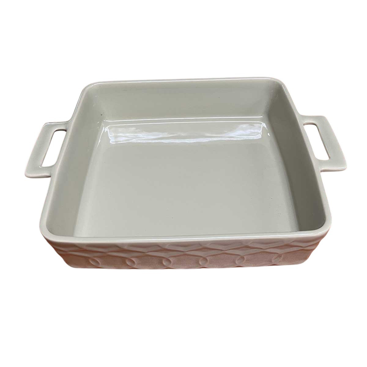 VISTA ALEGRE Vista Alegre Πυρίμαχο Ταψί Ανάγλυφο Τετράγωνο Κεραμικό Με Λαβές Γκρι 34cm