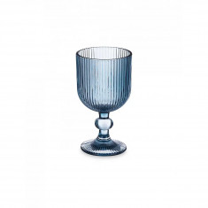 Art Regal Ποτήρι Κρσσιού Με Πόδι Ανάγλυφο Γυάλινο Vivalto 260ml Σετ 6Τμχ. Blue
