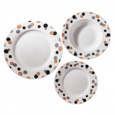 Σερβίτσιο Φαγητού Πορσελάνης 18τμχ. Dots