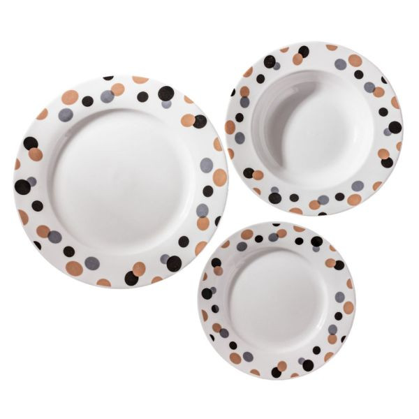 Ankor Σερβίτσιο Φαγητού Πορσελάνης 18τμχ. Dots
