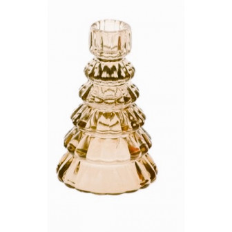 Arti Casa Χριστουγεννιάτικο Κηροπήγιο Δέντρο Γυάλινο Μελί 13cm