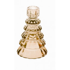 Arti Casa Χριστουγεννιάτικο Κηροπήγιο Δέντρο Γυάλινο Μελί 13cm
