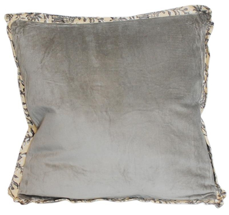 ATMOSPHERA Atmosphera Μαξιλάρι Διακοσμητικό Υφασμάτινο Βελούδινο Grey 45X45cm