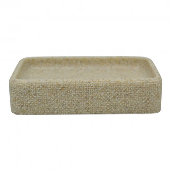 Σαπουνοθήκη Πολυεστερική Σαγρέ Μπεζ 11,8x8x2,7cm