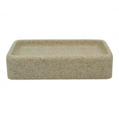 Σαπουνοθήκη Πολυεστερική Σαγρέ Μπεζ 11,8x8x2,7cm