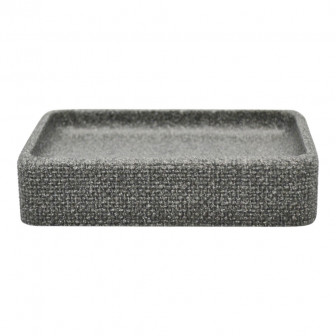 Σαπουνοθήκη Πολυεστερική Σαγρέ Γκρι 11,8x8x2,7cm