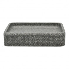 Σαπουνοθήκη Πολυεστερική Σαγρέ Γκρι 11,8x8x2,7cm